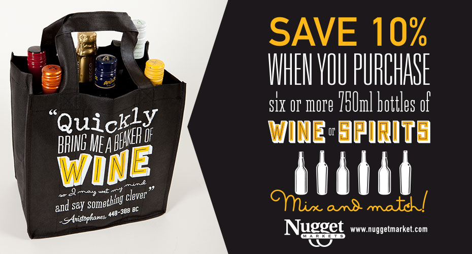 Save 10% when you purchase 10 or more bottles of wine or spirits!