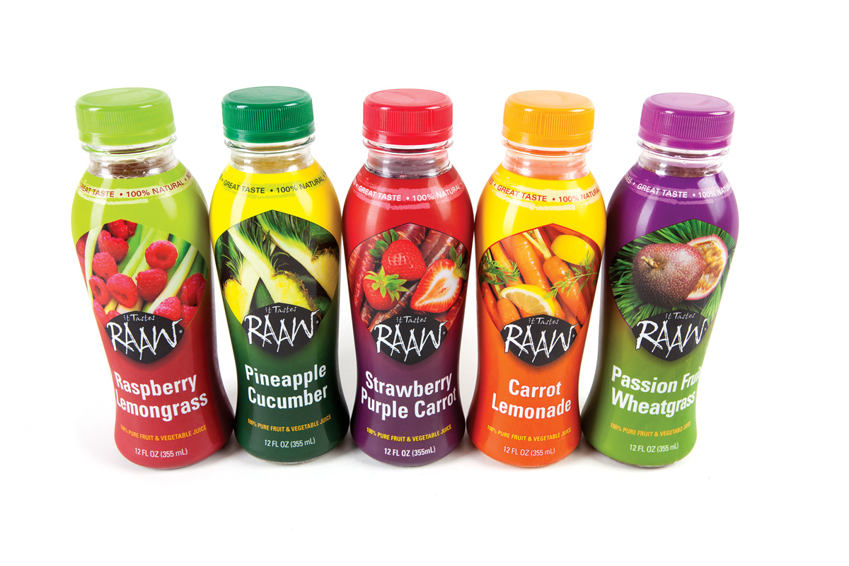 RAAW natural, premium fruit and vegetable juice blends