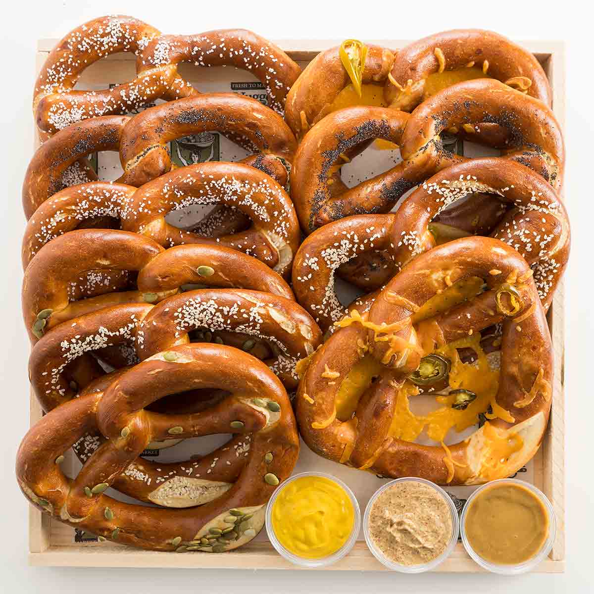 Pretzel Platter with Mustards