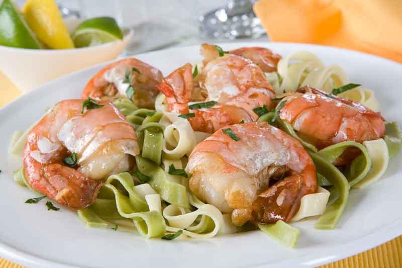 Prawns With Linguini