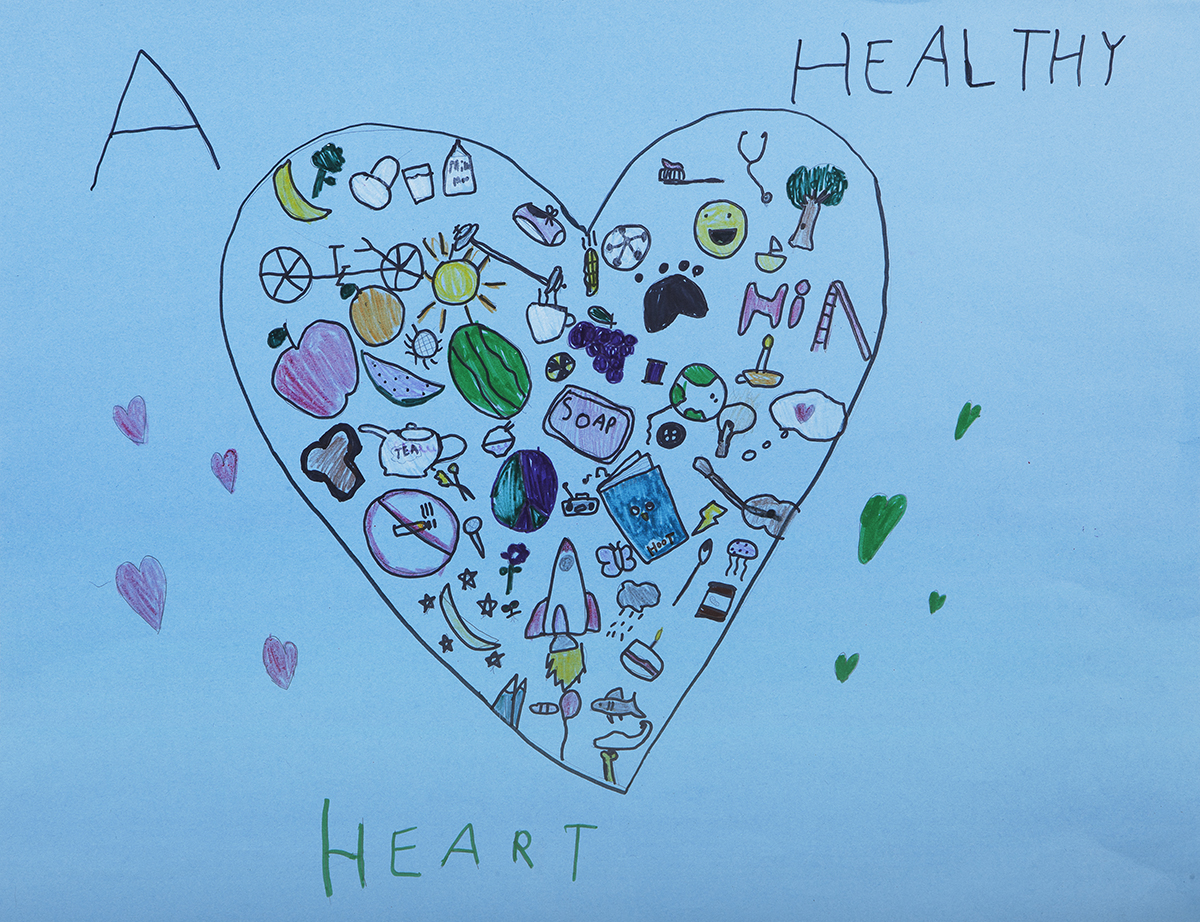 Theme: What does a healthy heart look like to you? Winner: Julia Erlewine, Grade 5, Marin Luther King Jr. School, Sacramento CA