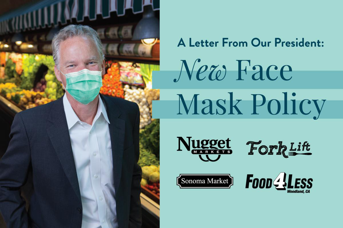 photo of Eric Stille with mask and text saying a letter from our president: new face mask policy