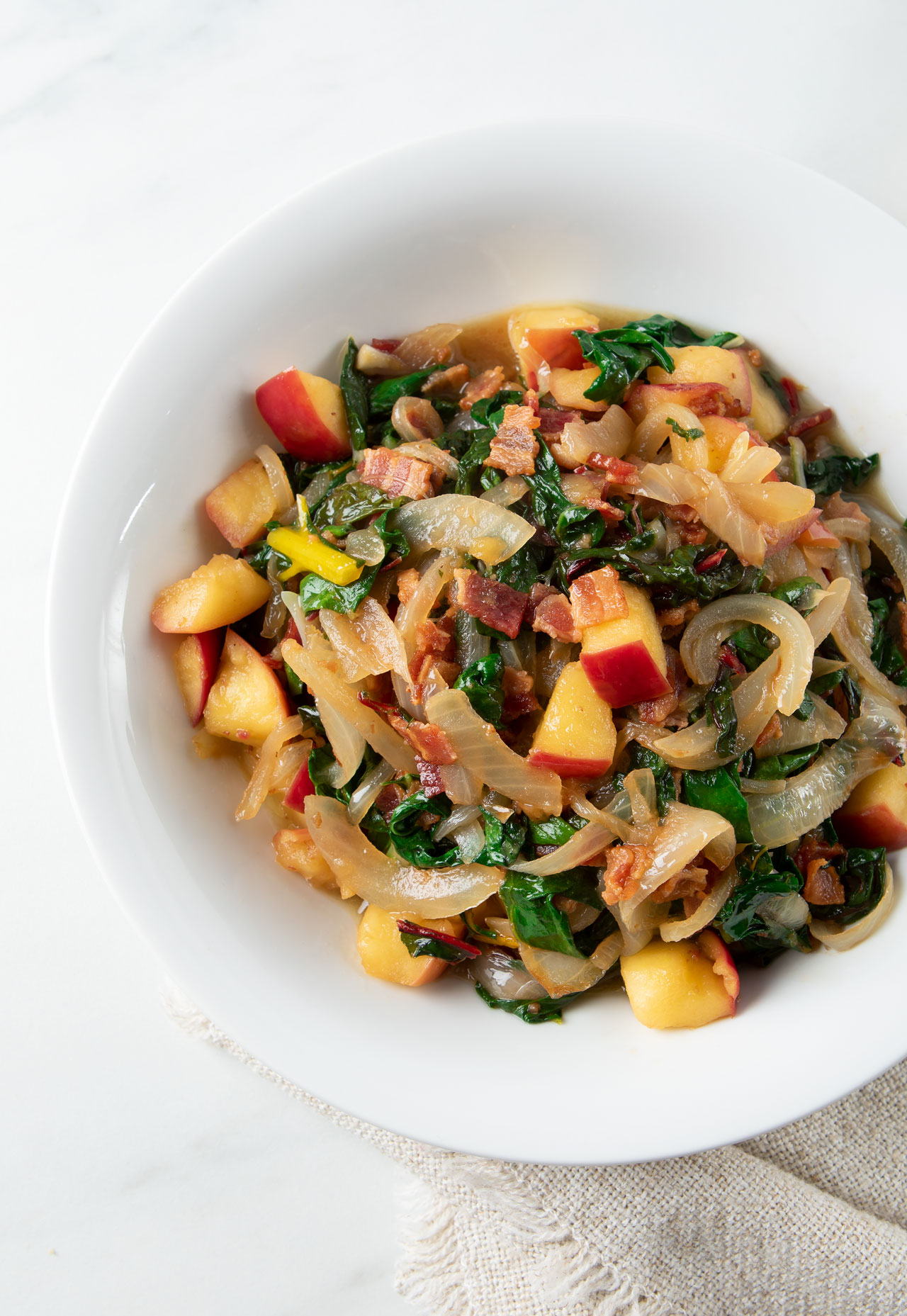 Swiss Chard with Apple & Bacon