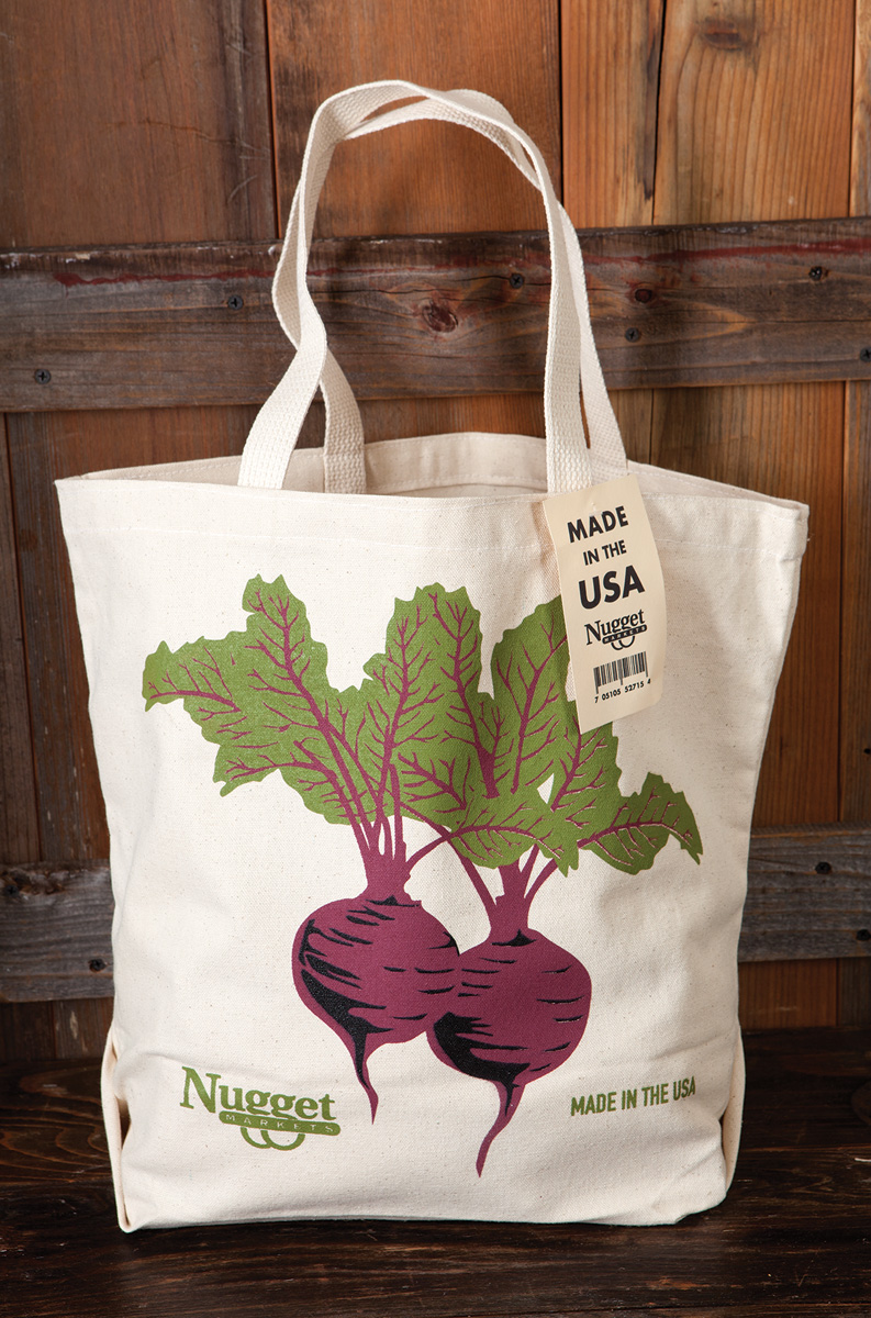 Nugget Markets reusable canvas grocery bags