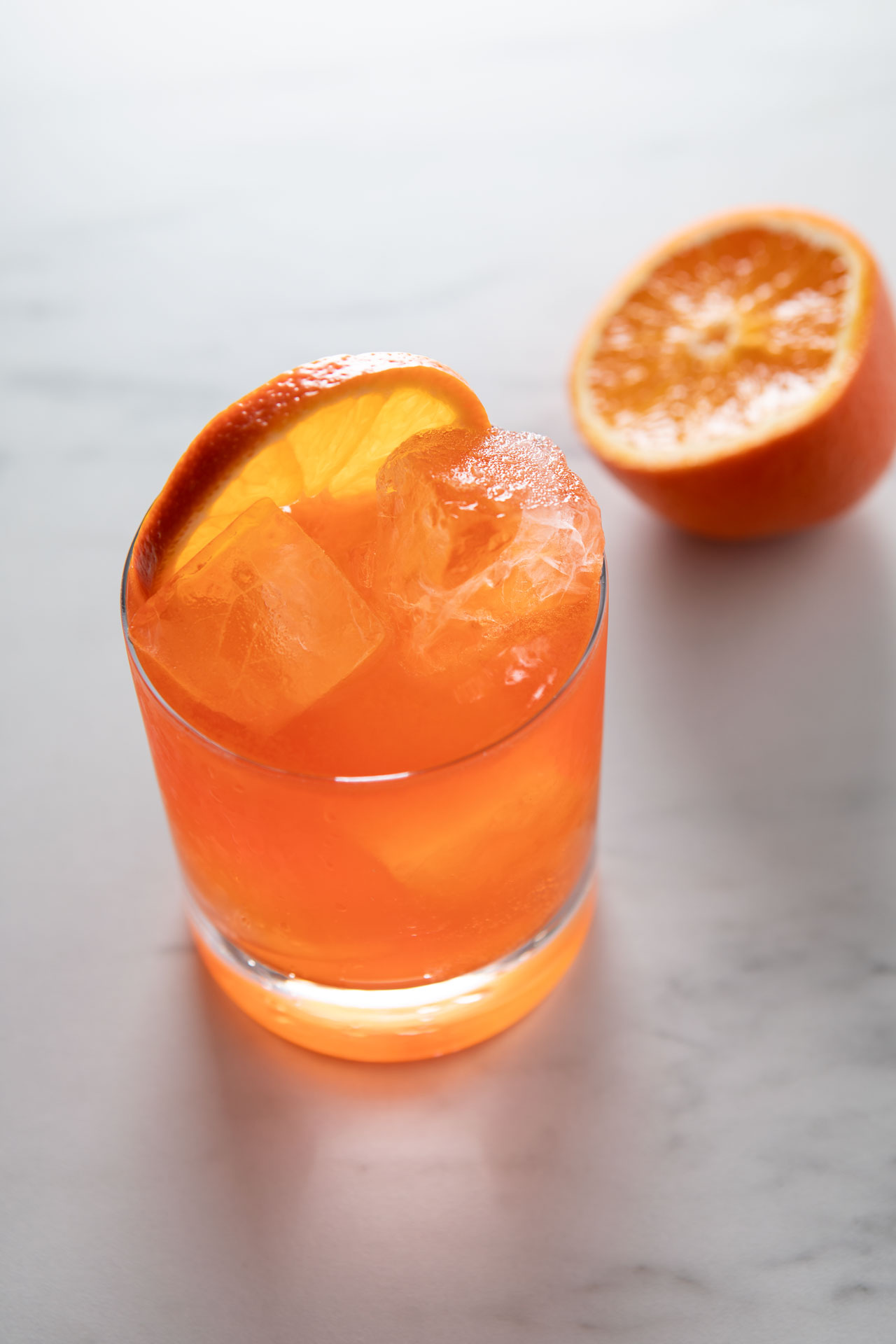 aperol rosé cocktail with orange