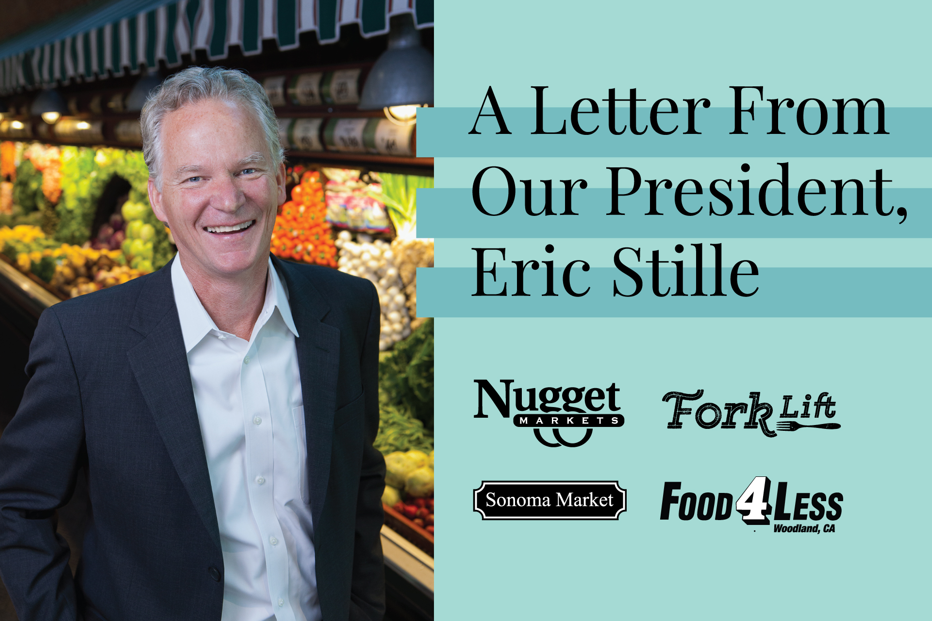 Eric Stille with text saying "a letter from our president, Eric Stille" and logos