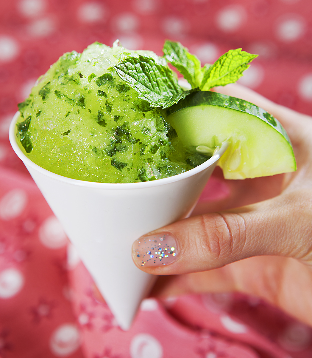 Cucumber, Mint, and Basil Hendrick's Snow Cone